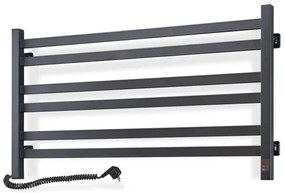 Kúpeľňový rebríkový radiátor s termostatom AVANGARD 316W/230V 50,6 cm IP44 čierny ľavý