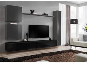 Obývacia stena Switch VIII Grafit/Čierna