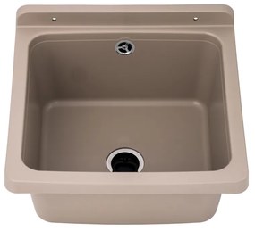 Gamma Riva, univerzálna plastová výlevka 40x38x22,8 cm + sifón, 1-komorová, béžová, GMA-KGR40-B