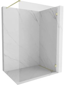 Mexen Lunar sprchová stena pravá 130 x 200 cm, 8mm číre sklo, zlatá matná, 830-130-000-55-00-P