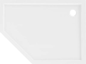 Mexen Flow Slim, pravostranná päťuholníková sprchová vanička 100 x 80 cm, biela lesklá, 46P108010R