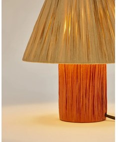 Stolová lampa v prírodnej a terakotovej farbe (výška 25 cm) Pulmi – Kave Home