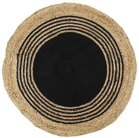 HowHomely Koberec Naturo Circle, (fi) 90 cm, béžová/čierna