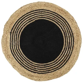 HowHomely Koberec Naturo Circle, (fi) 90 cm, béžová/čierna