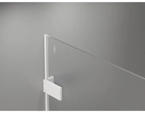 Mexen Lunar-B, pravostranný výklopný sprchový kút 90 x 80 cm, 8mm číre sklo, biely profil, 832-090-080-20-00-P