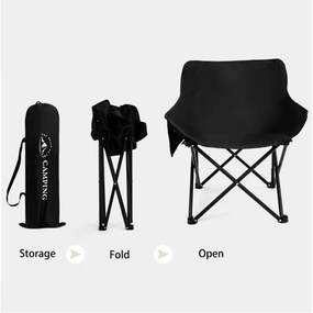 Skladacia turistická stolička s praktickým puzdrom krémová