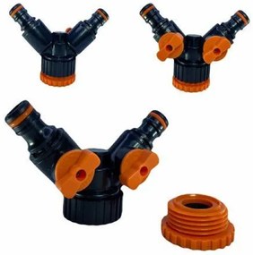 Rozdeľovač záhradných hadíc s 2 koncovkami