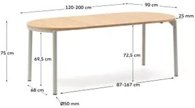 MONTUIRI GREY OVAL rozťahovací jedálenský stôl