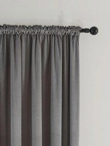 Zamatové zatemňovacie závesy Cesar sivé - 140 x 280 cm (2ks) - riasiaca stuha