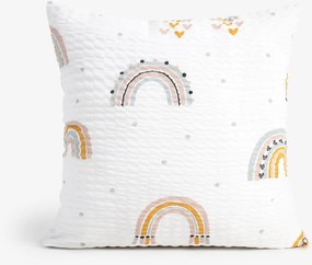 Goldea detská krepová obliečka na vankúš - maľované dúhy 40 x 40 cm
