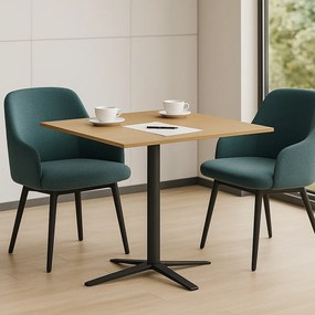 Konferenčný stolík AURA, 60x60 cm, čierna podnož, sivá