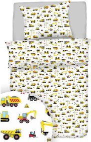 Obliečky bavlnené Stavebné stroje TiaHome - Detský set 130x90cm + 65x45cm