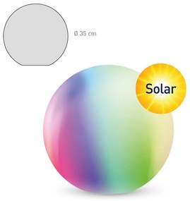 tint LED guľa Calluna Solar, CCT, RGB, Ø 35 cm