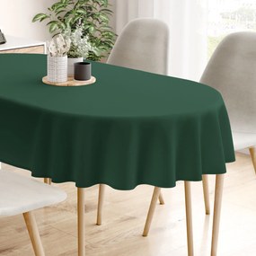 Goldea oválny obrus 100% bavlnené plátno - tmavo zelený 80 x 140 cm