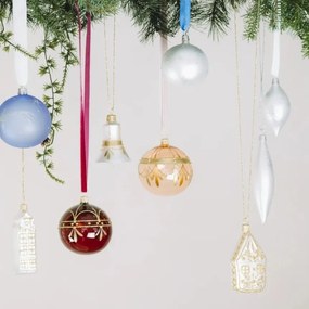 Bella Rose Sklenená vianočná ozdoba Zvonek Bílá Mat