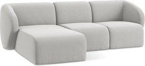 Svetlosivá zamatová rohová pohovka (ľavý roh/s leňoškou) Lani – Makamii