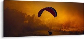 Obraz parašutistu v západe slnka (120x50 cm)