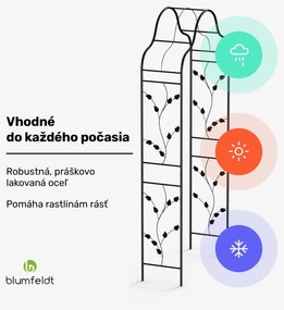 Blumfeldt FloraBelle Cupola oblúk, ozdobné vzory listov, odolný voči poveternostným vplyvom, pomôcka na popínanie