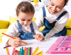 Bestent Ružová sada na maľovanie pre deti 176ks KID ART