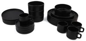 20-dielna jedálenská súprava, čierna/kamenina