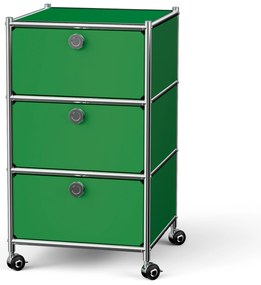 Kovová kancelárska skrinka »CN3« so zásuvkami, zelená