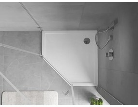 Mexen Flow Slim, päťuholníková sprchová vanička 80 x 80 cm, biela lesklá, 46P108080