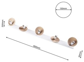 Prisadený luster SFERA WOOD 5xE14/40W/230V biela