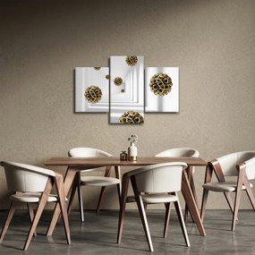 Abstraktný obraz futbalových lôpt (90x60 cm)