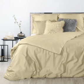 EUROFIRANY Hladká a ľahká posteľná bielizeň z kvalitnej bavlnenej tkaniny 160 cm x 200 cm béžová satén 100% bavlna