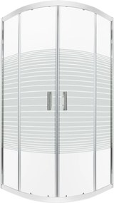 Novoterm Štvrťkruhový sprchový kút NV-Madera 90x90 chróm/potlač - bez vaničky