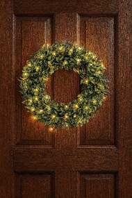 Vianočný veniec s LED osvetlením BestBerg / Ø 56 cm / 1 ks / zelená