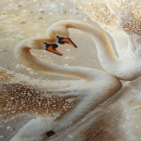 Obraz - Zlaté labute (120x50 cm)