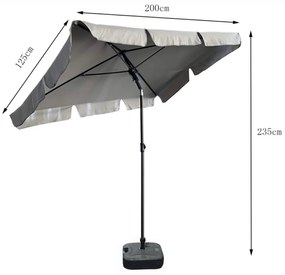 Záhradný slnečník Flox, svetlo sivá