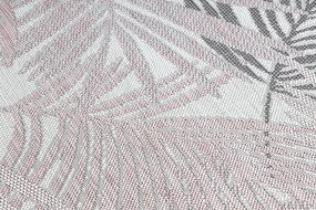 Koberec, behúň SISAL SION palmové listy, tropický 2837 ecru / ružový