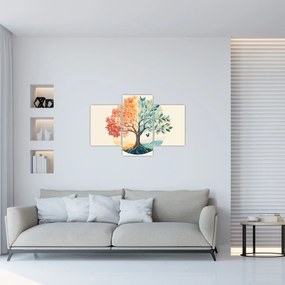 Obraz – Duálny strom s motýľom (90x60 cm)