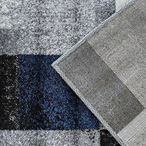 DY Sivo-modrý koberec s geometrickým vzorom Otto 09 Rozmer: 160x220 cm