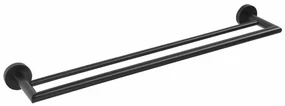 SAPHO XB401 X-Round Black dvojitý držiak uterákov, čierna