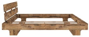 furniture-nabytek.cz - Masívna posteľ Madras z recyklovanej borovice, lakovaná, hnedá – 140×200 cm