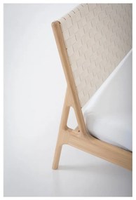 Posteľ z masívneho dubového dreva s bielym čelom Gazzda Fawn, 140 x 200 cm