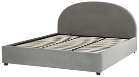 Zamatová posteľ s úložným priestorom 180 x 200 cm sivá VAUCLUSE Beliani