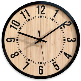 Bambusové nástěnné hodiny Bruno 30 cm hnědé/černé