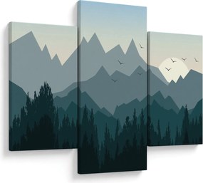 Obraz - Hory pohľadom grafika (90x60 cm)
