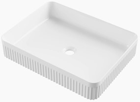 Gamma Frezja, obdĺžnikové umývadlo na dosku 515x380x100 mm, biela lesklá, GMA-UC-FREZJAP