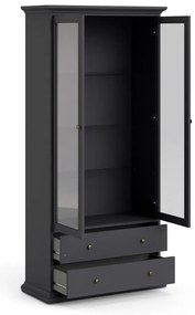 Sivá vitrína 96x201 cm Paris – Tvilum