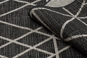 Koberec Šnúrkový SIZAL FLOORLUX 20508 čierno / strieborný Trojuholníky