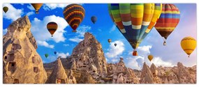 Obraz - Teplovzdušné balóny, Cappadocia, Turkey. (120x50 cm)