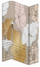Gario Paraván Vintage kvety Rozmery: 145 x 170 cm, Prevedenie: Otočný paraván 360°