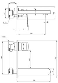 Deante BGA_054L - Umývadlová batéria pre podomietkovú inštaláciu ALPINIA lesklý chróm