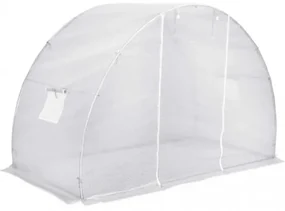 vidaXL Skleník s oceľovými základmi 4,5 m² 300x150x200 cm-