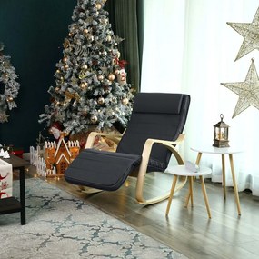 SongmicsHome Hojdacie kreslo, leňoška SWING nosnosť 150kg, 67x115x91cm, antracitová